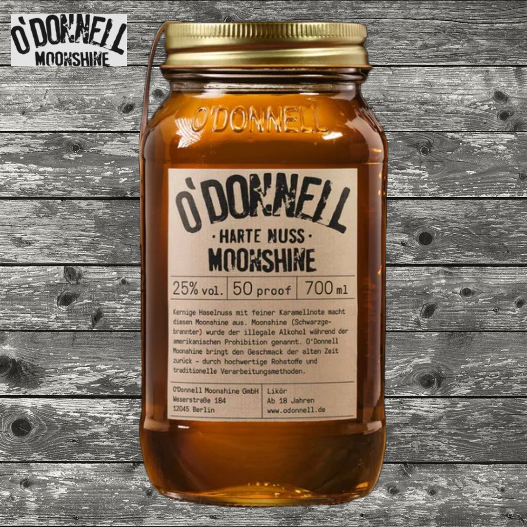 O´Donnell - Moonshine - Harte Nuss - 700ml - „Mason Jars“ Glas O´Donnell - Moonshine - Harte Nuss - 700ml - „Mason Jars“ Glas