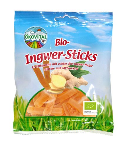 Ökovital Ingwer Sticks Stäbchen 100 g Ökovital Ingwer Sticks Stäbchen 100 g von Ökovital
