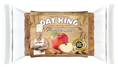 Oat King Energy Bar Haferriegel Langkettige Kohlenhydrate Vegetarisch Laktosefrei Vegan Protein 10x 95g (Apfelstrudel - Apple Strudel)