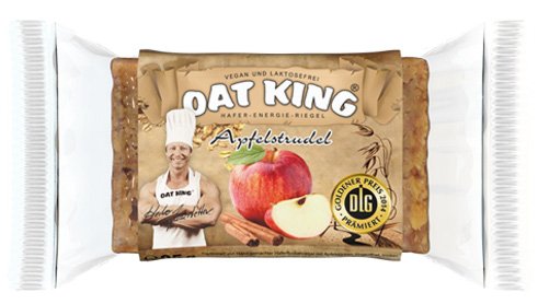 Oat King Energy Bar Haferriegel Langkettige Kohlenhydrate Vegetarisch Laktosefrei Vegan Protein 10x 95g (Apfelstrudel - Apple Strudel) von LSP