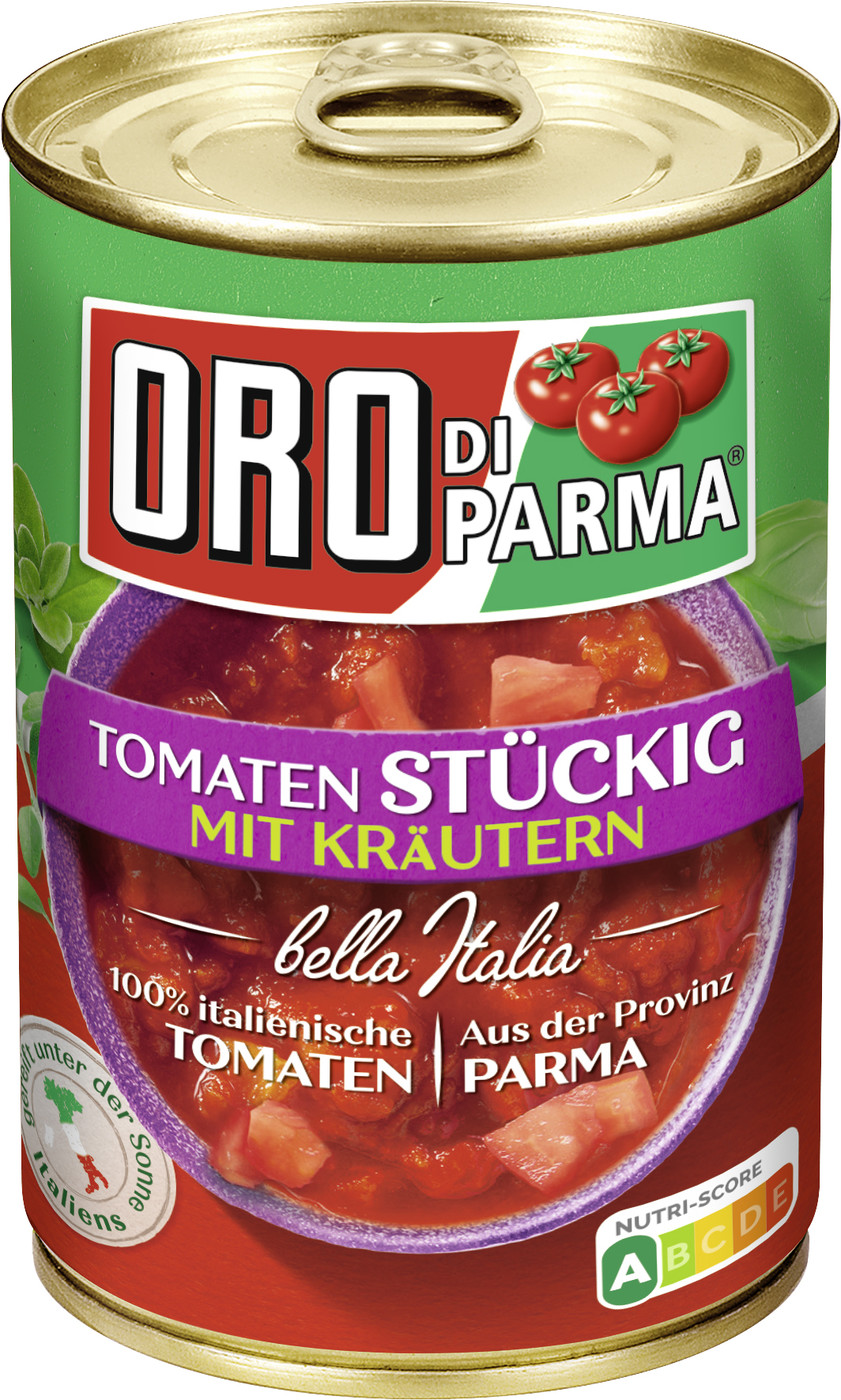 Oro di Parma Tomaten stückig mit Kräutern 400G Oro di Parma Tomaten stückig mit Kräutern 400G