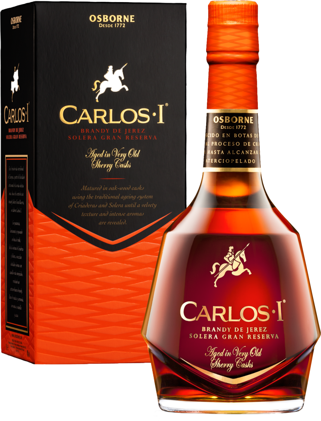 Osborne Carlos I Brandy de Jerez Solera Gran Reserva in Geschenkverpackung Osborne Carlos I Brandy de Jerez Solera Gran Reserva in Geschenkverpackung