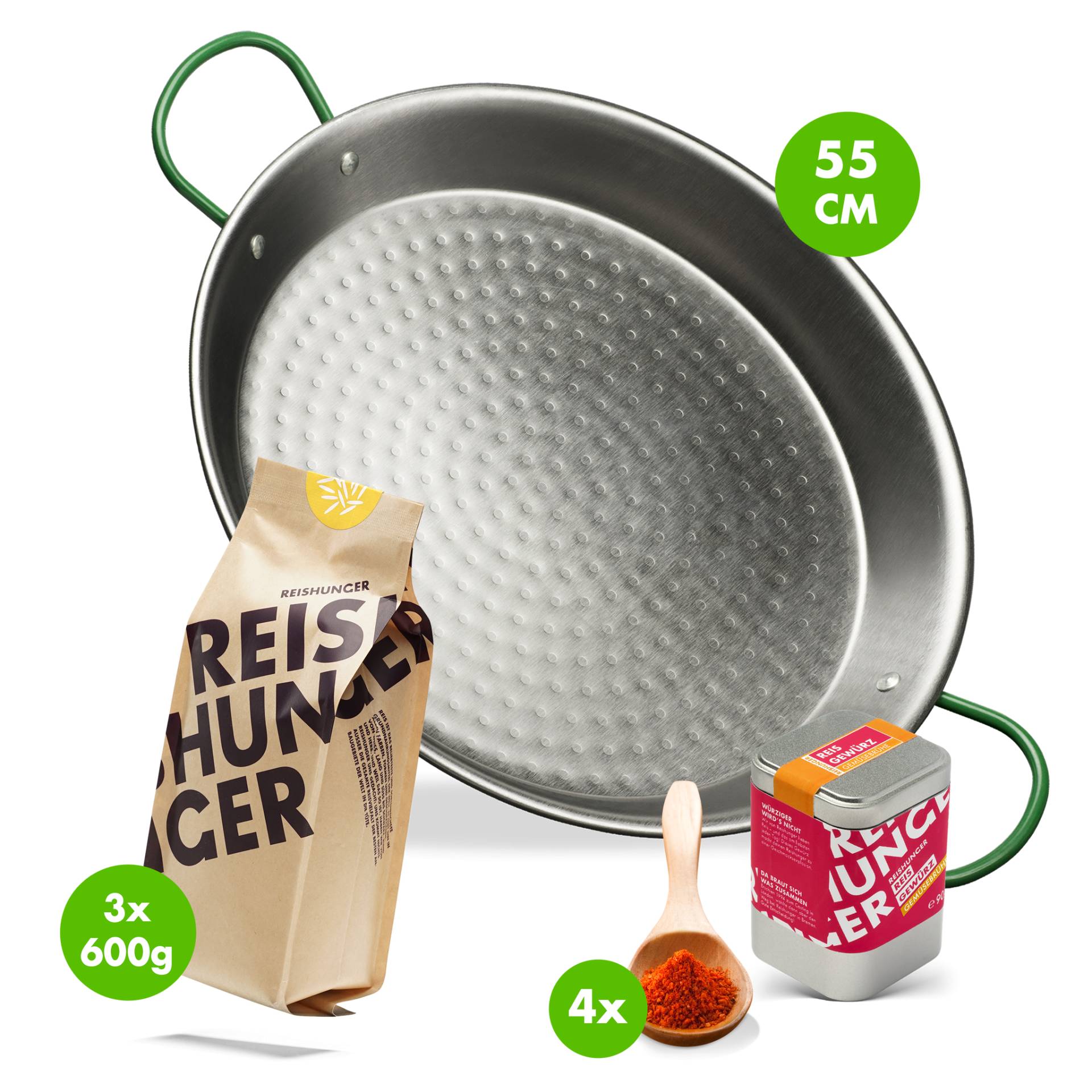 Paella Pfannen Set | Für 16 Personen Paella Pfannen Set | Für 16 Personen