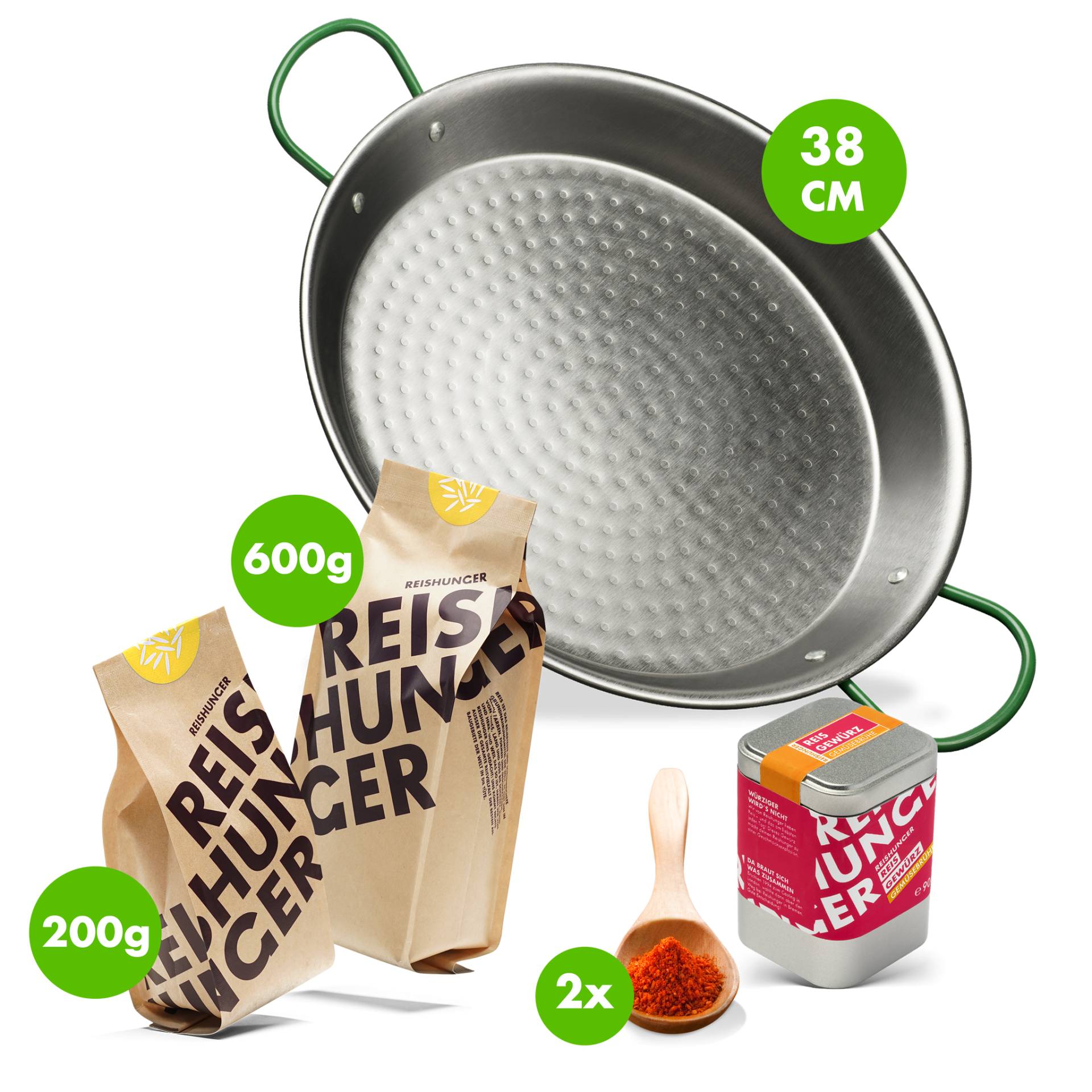 Paella Pfannen Set | Für 8 Personen Paella Pfannen Set | Für 8 Personen
