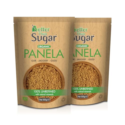 Better Than Sugar Bio-Panela – 100 % Unraffinierter Vollrohrzucker mit natürlichen Mineralien | Vegan, Gentechnikfrei, Natürliche Jaggery-Alternative | 2 x 500 g Stück von Better Than Sugar