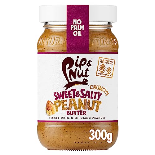 Pip & Nut - Süße und salzige knusprige Erdnussbutter (6 x 300 g) | kein Palmöl, natürlich, vegan, Hi-Oleic Erdnüsse mit einzelnem Ursprung