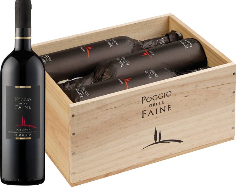 Poggio delle Faine Rosso -in 6er Holzkiste-