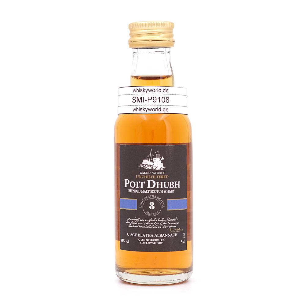 Poit Dhubh 8 Jahre Miniatur Gaelic Whisky 0,050 L/ 43.0% vol Poit Dhubh 8 Jahre Miniatur Gaelic Whisky 0,050 L/ 43.0% vol