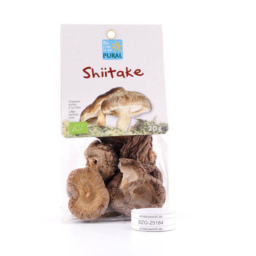 Pural Shiitake luftgetrocknete Hüte 20 g Pural Shiitake luftgetrocknete Hüte 20 g