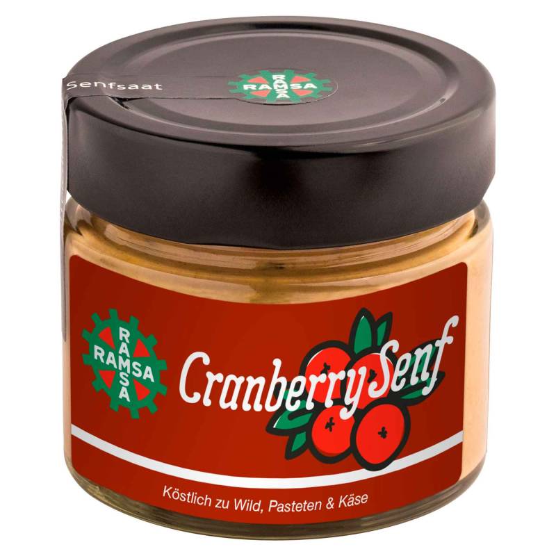 Ramsa Cranberry Senf 180g - Senfspezialität speziell für Wildgerichte und Pasteten abgeschmeckt - Leicht süßlicher Geschmack von Ramsa Wolf