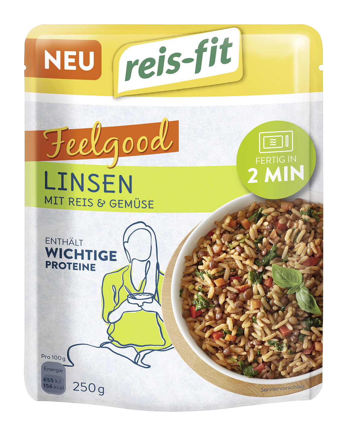 Reis-Fit Feelgood Linsen mit Reis & Gemüse 250G Reis-Fit Feelgood Linsen mit Reis & Gemüse 250G