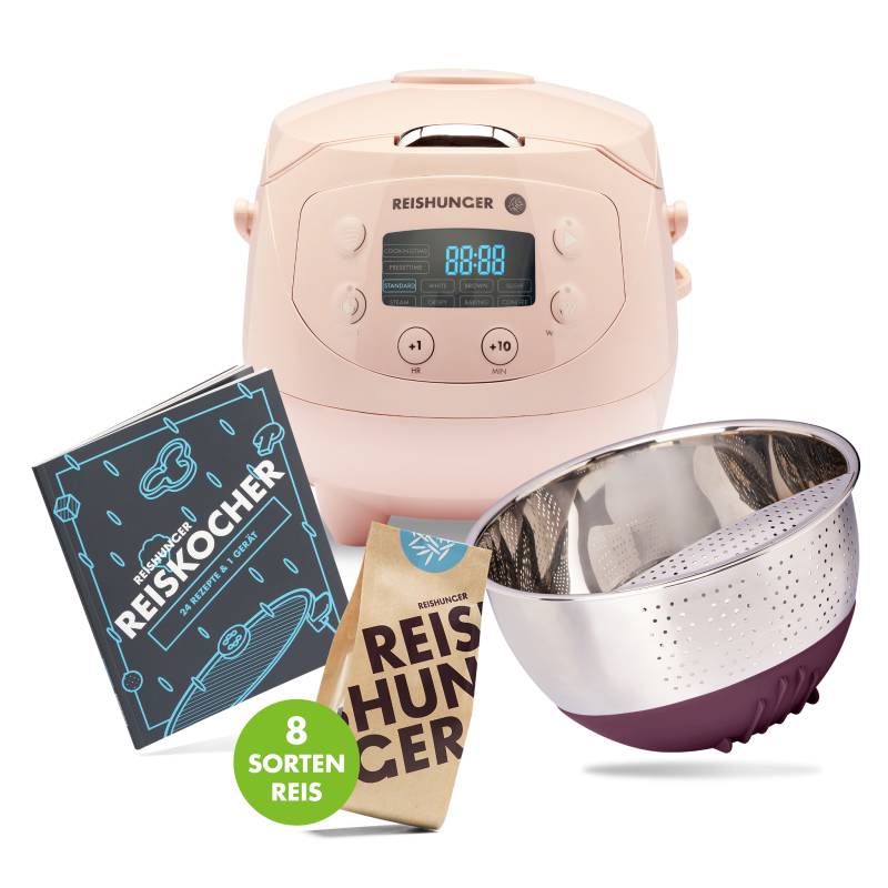 Reishunger Digitaler Mini Reiskocher Starter Set | Pink
