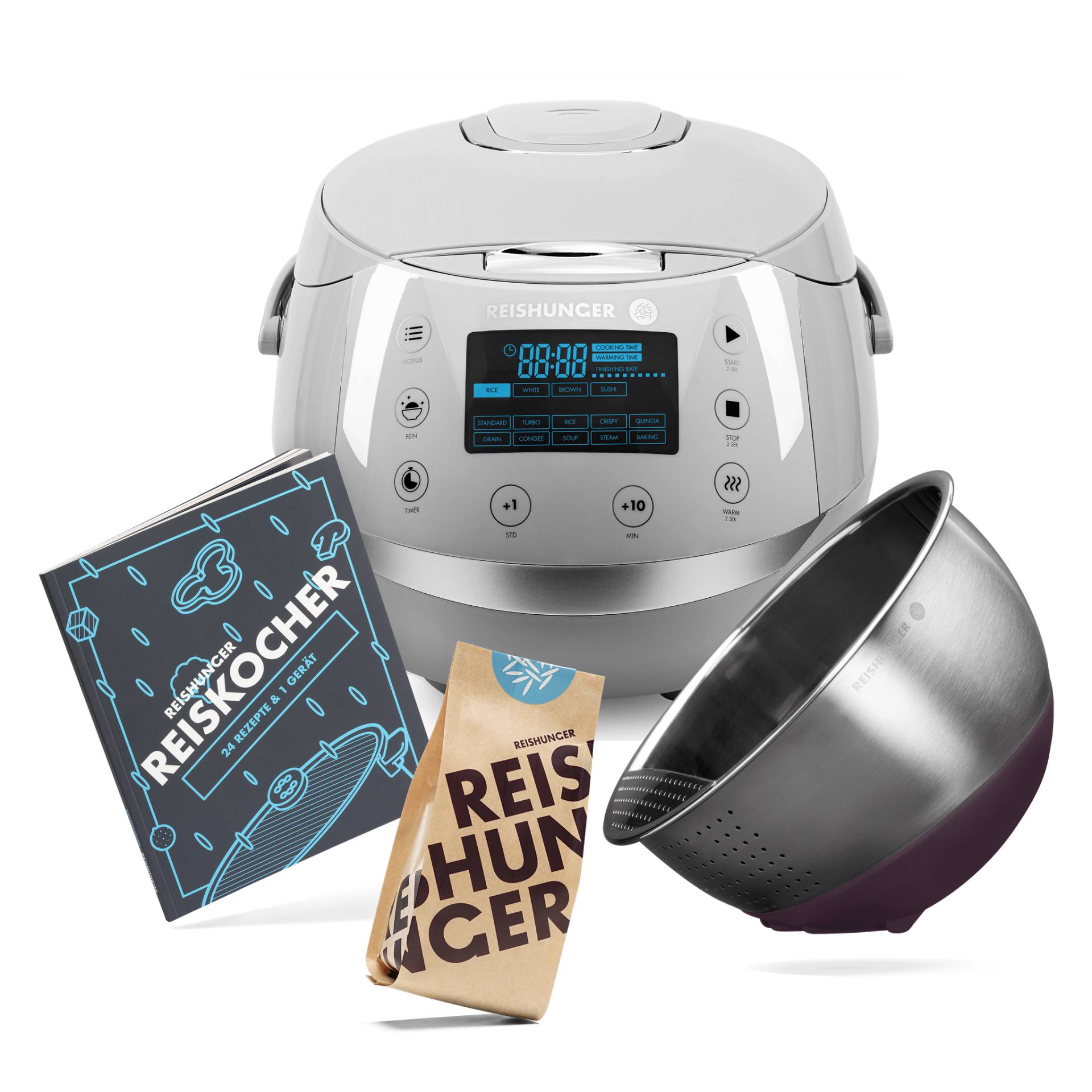 Reishunger Digitaler Reiskocher Starter Set | Grau Reishunger Digitaler Reiskocher Starter Set | Grau