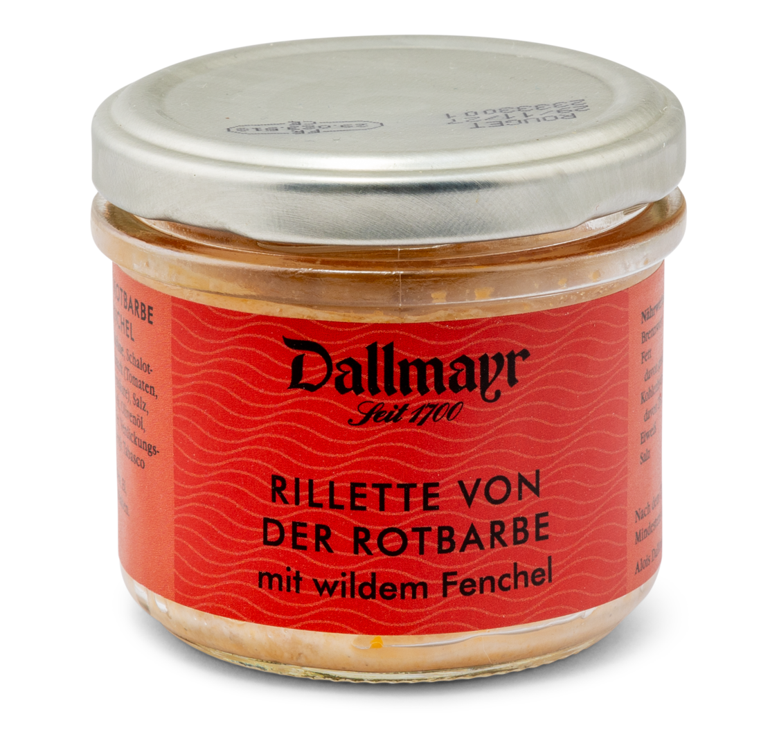 Rillette von der Rotbarbe mit wildem Fenchel Rillette von der Rotbarbe mit wildem Fenchel von Alois Dallmayr KG