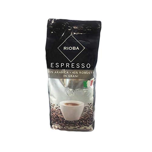 Rioba Silver Grani Espresso, gerösteter Kaffee, ganze Bohnen, 55% Arabica & 45% Robusta, 1000g Rioba Silver Grani Espresso, gerösteter Kaffee, ganze Bohnen, 55% Arabica & 45% Robusta, 1000g von Rioba