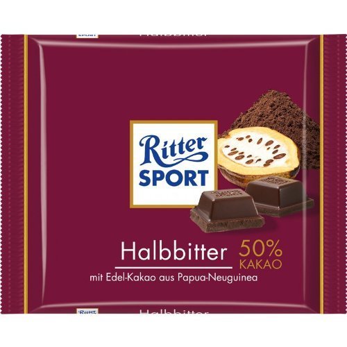 Ritter Sport Halbbitter (3 Bars each 100g) - fresh from Germany by Ritter Sport von Ritter Sport