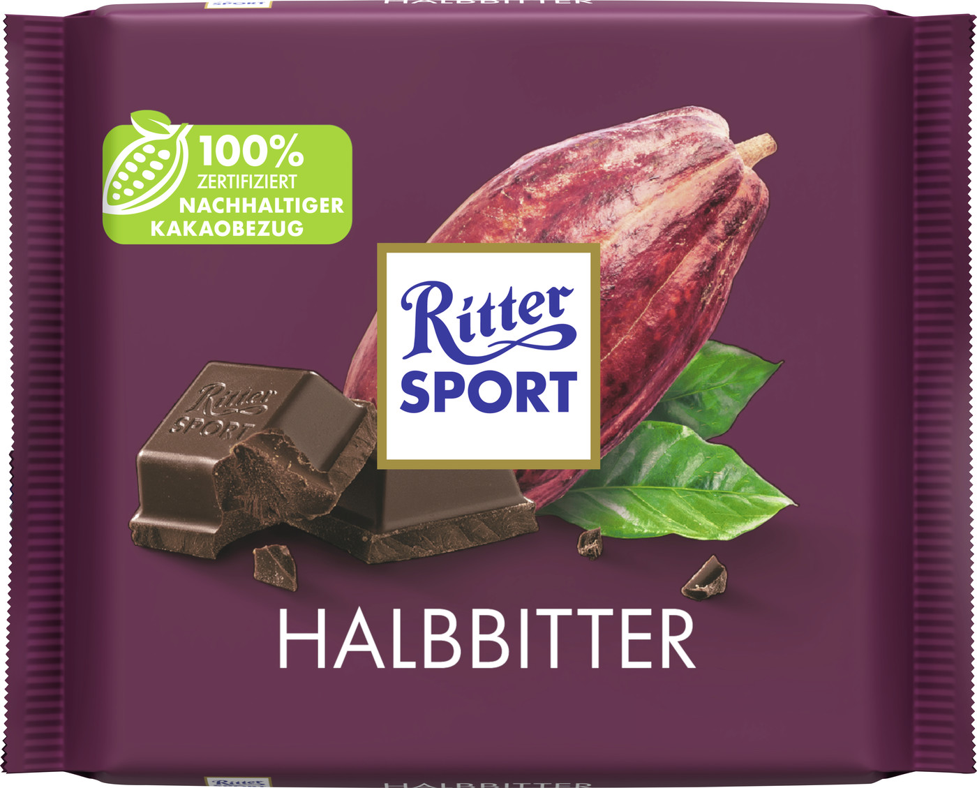 Ritter Sport Halbbitter 100G Ritter Sport Halbbitter 100G