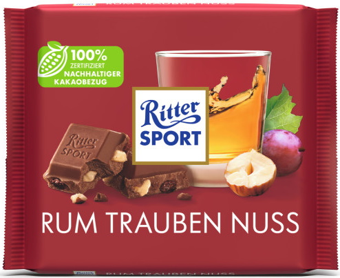 Ritter Sport Rum Trauben Nuss 100G Ritter Sport Rum Trauben Nuss 100G
