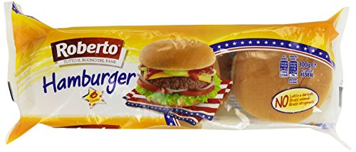 Roberto Hamburger 5 x 6 x 50g = 1500g Weizenbrötchen mit Palmöl. Zur Zubereitung für Hamburger.