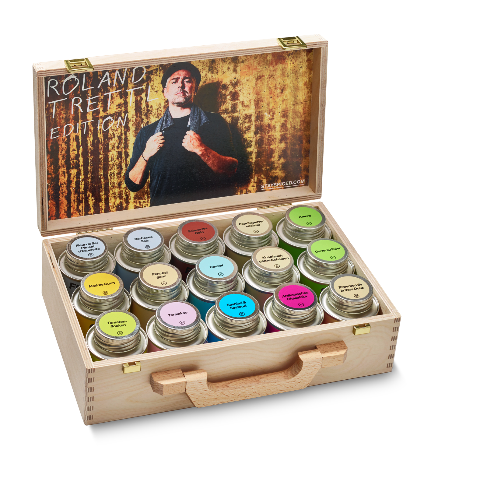 Roland Trettl MEDIUM | Gewürze Set | 15er Holzkiste Roland Trettl MEDIUM | Gewürze Set | 15er Holzkiste