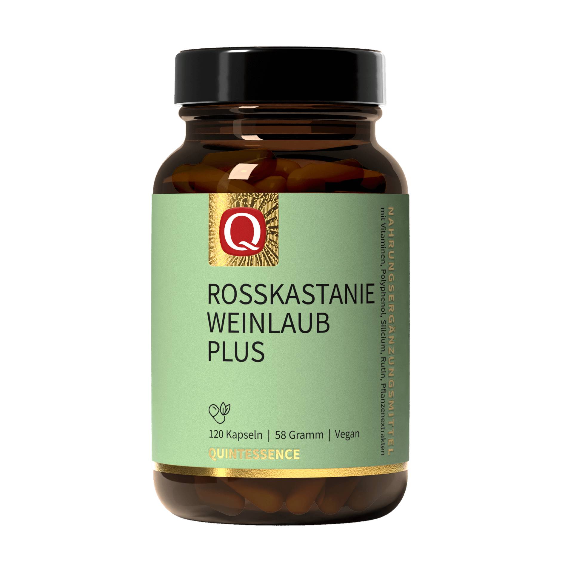 Rosskastanie Weinlaub Plus 120 Kapseln - Vitamin-Pflanzenstoff-Mix - Vegan - Quintessence Rosskastanie Weinlaub Plus 120 Kapseln - Vitamin-Pflanzenstoff-Mix - Vegan - Quintessence von Quintessence