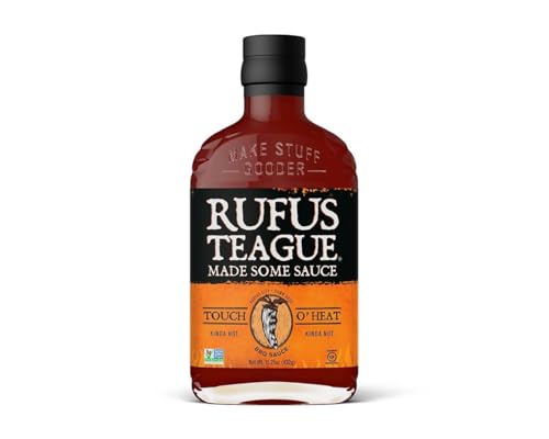 RUFUS TEAGUE Touch O' Heat BBQ-Sauce (432 g), scharfe BBQ Sauce, rauchig süß mit Chilis verfeinert, glutenfrei und ohne GMOs/GVOs von Rufus Teague