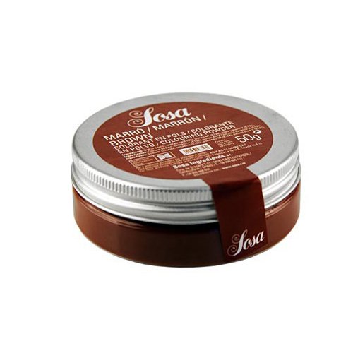 SOSA Lebensmittelfarbe, kastanienbraun, wasserlösliches Puder, 50g. von Sosa