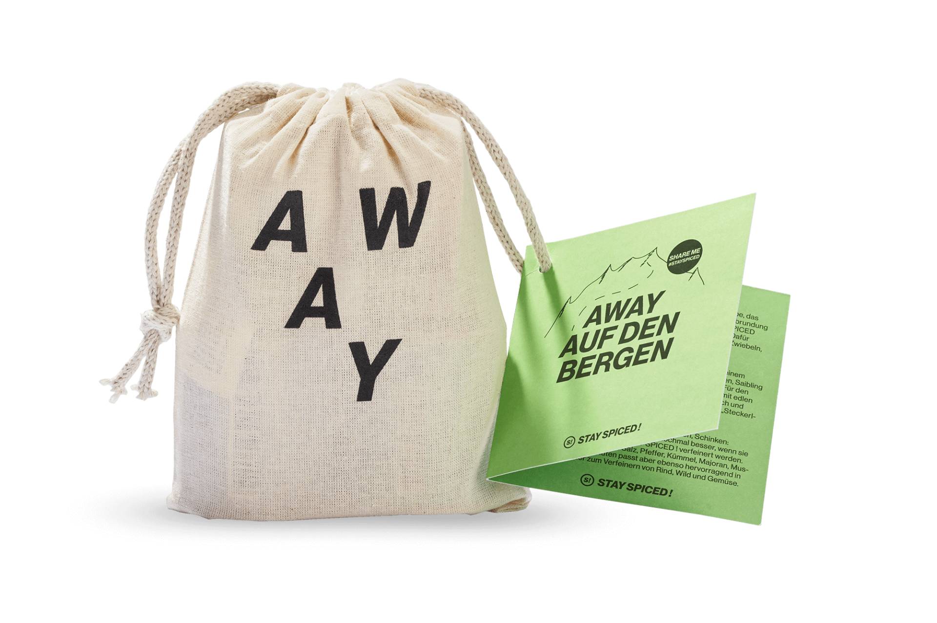 AWAY am Berg | Gewürze Set | 6 Gewürze im Jutebeutel AWAY am Berg | Gewürze Set | 6 Gewürze im Jutebeutel