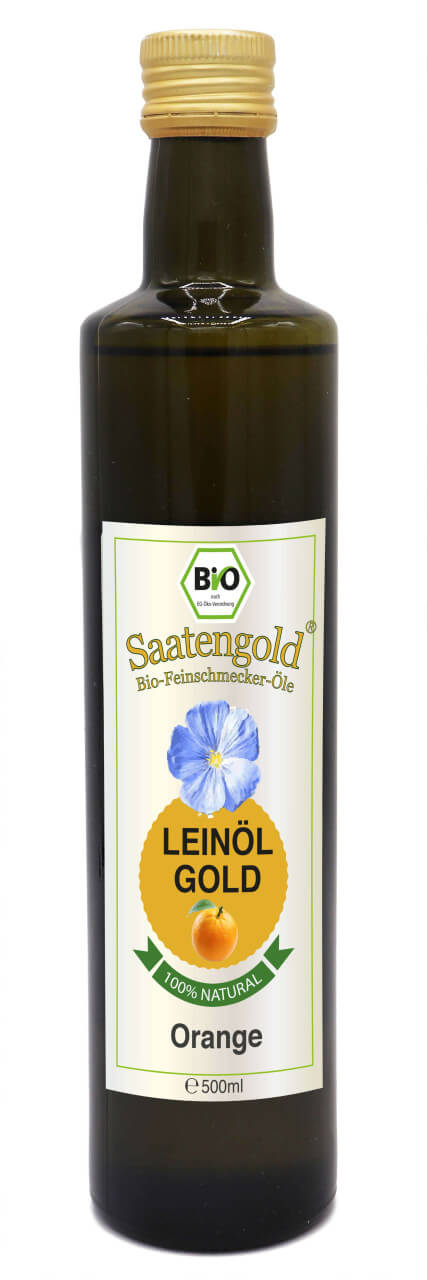 Saatengold-Bio-Feinschmecker-?le "Lein?l Orange" 500ml