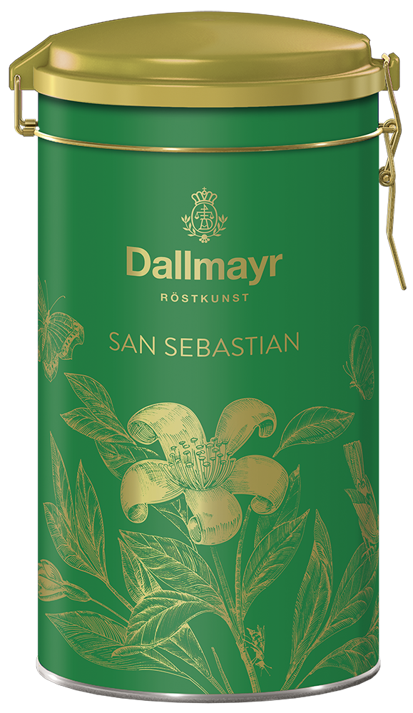 San Sebastian Schmuckdose grün gemahlen von Alois Dallmayr Kaffee OHG