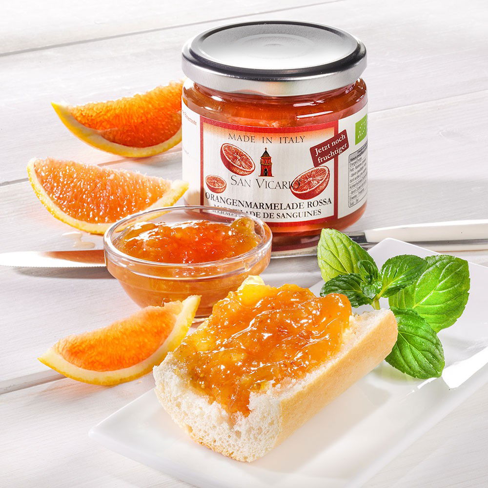 San Vicario Orangenmarmelade Rossa Bio von Mediterraneo Feinkost