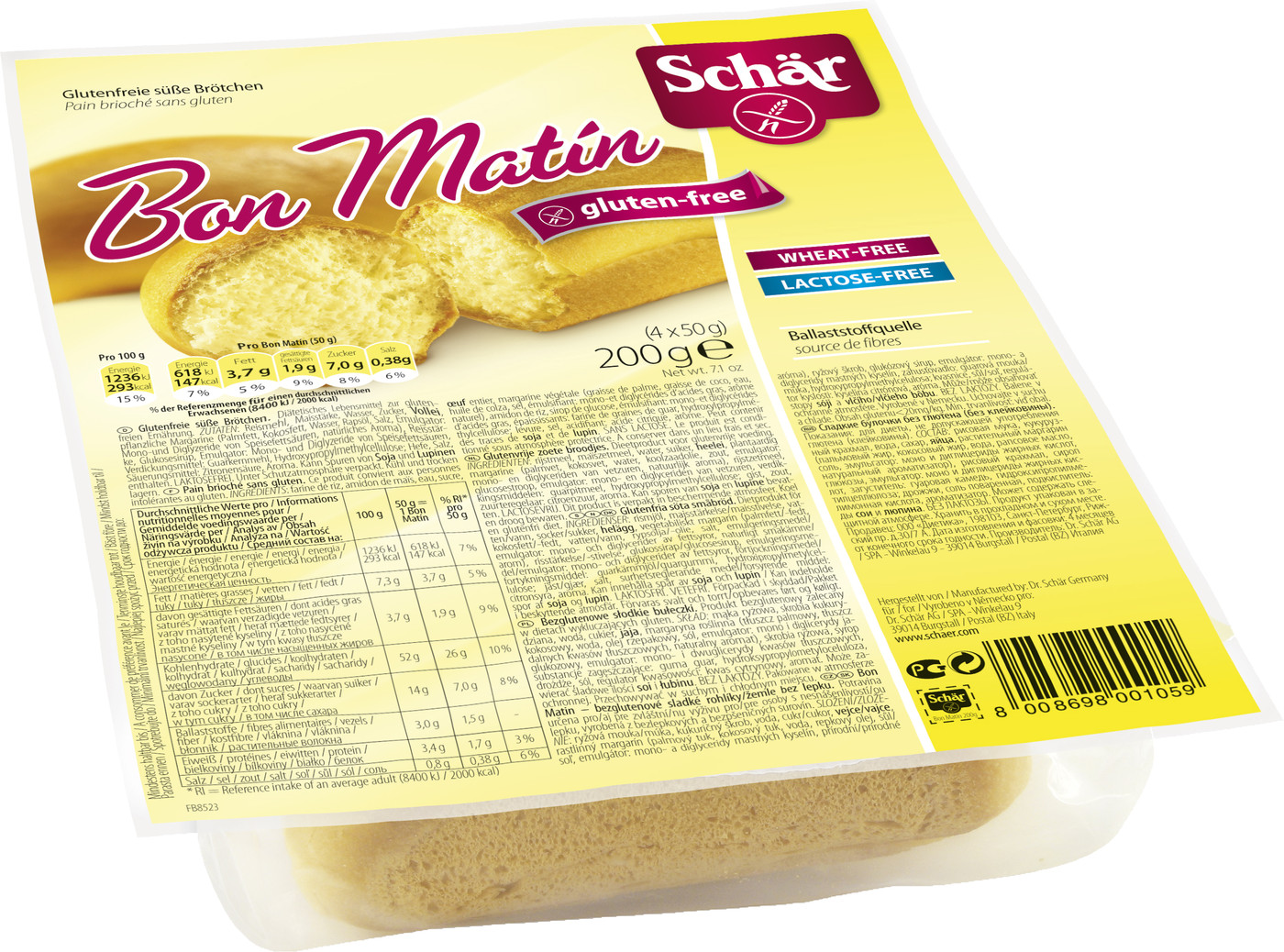 Schär Bon Matin glutenfrei 4x 50G MHD 16.05.2025 Schär Bon Matin glutenfrei 4x 50G MHD 16.05.2025