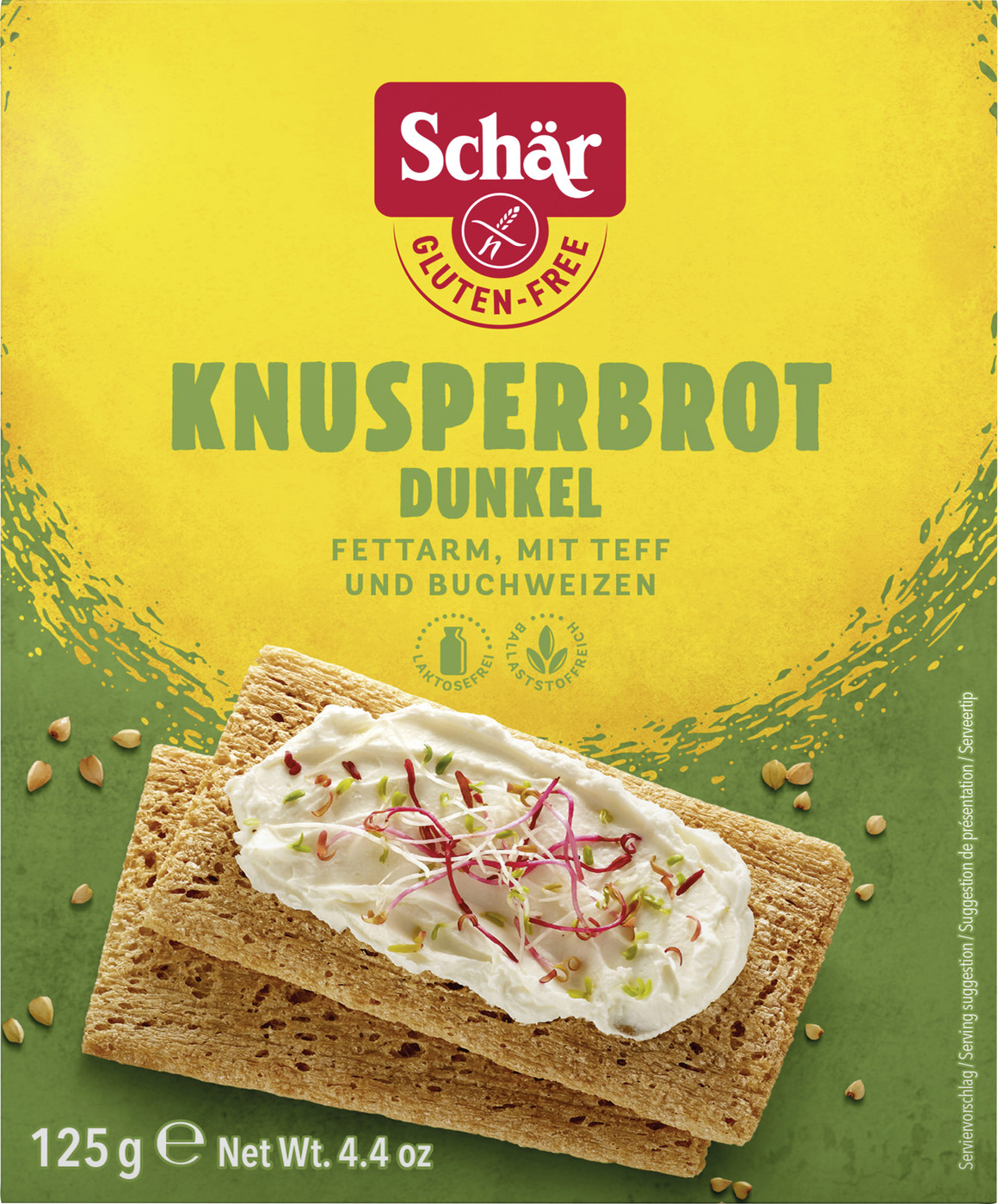 Schär Knusperbrot dunkel fettarm mit Teff und Buchweizen 125G MHD 16.05.2025 Schär Knusperbrot dunkel fettarm mit Teff und Buchweizen 125G MHD 16.05.2025