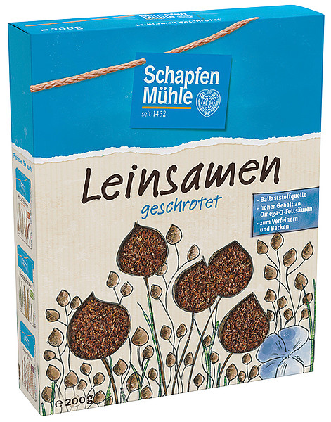 Schapfenmühle Leinsamen geschrotet 200G Schapfenmühle Leinsamen geschrotet 200G