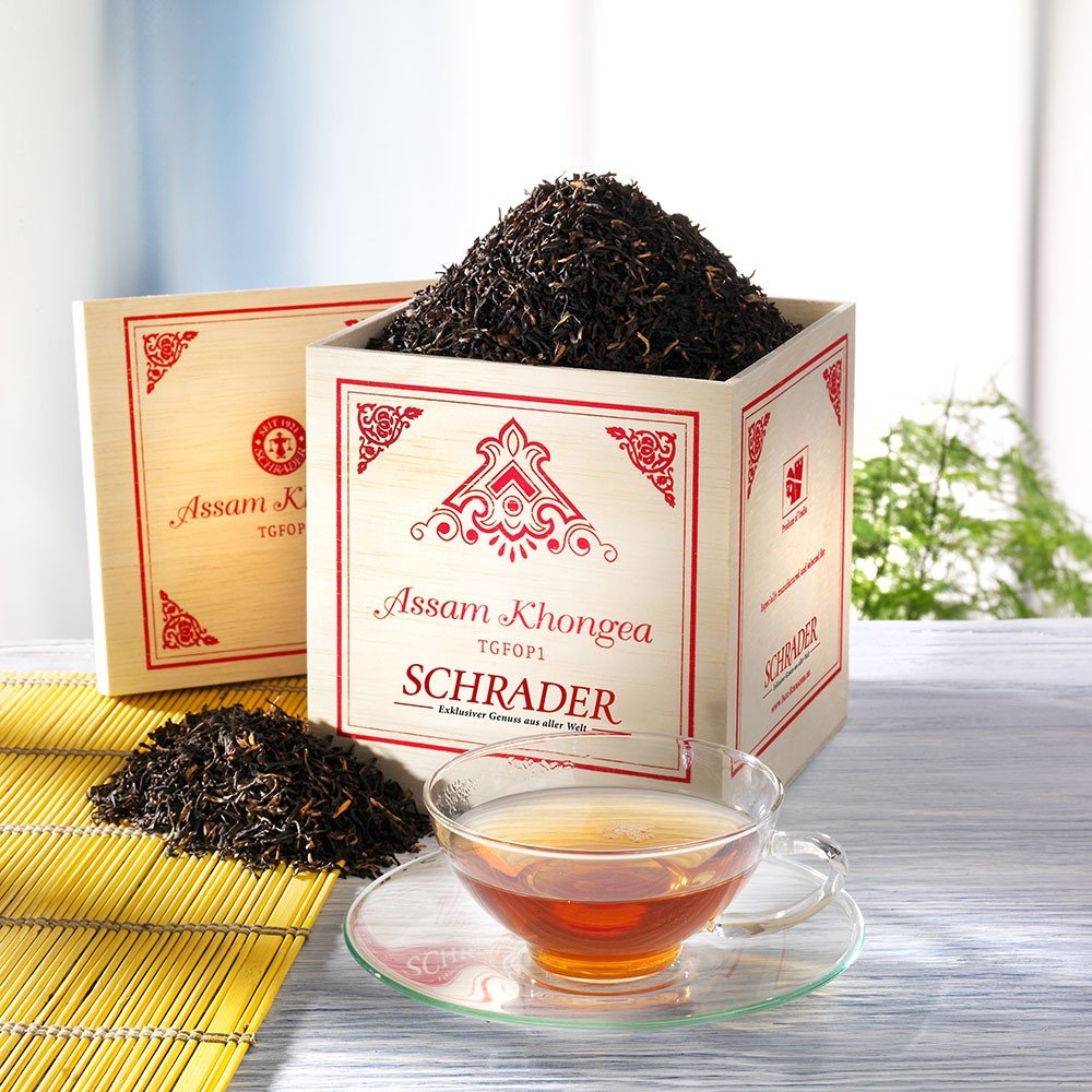 Schrader Schwarzer Tee Assam Khongea TGFOP1 von Schrader