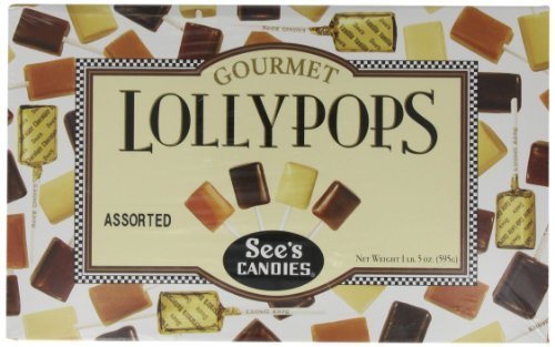 See's Candies 1 lb. 5 oz. Assorted Lollypops-All 4 flavors by Sees Candies, Inc. See's Candies 1 lb. 5 oz. Assorted Lollypops-All 4 flavors by Sees Candies, Inc.