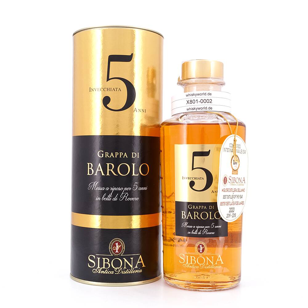 Sibona Grappa Di Barolo 5 Jahre 0,50 L/ 44.0% vol Sibona Grappa Di Barolo 5 Jahre 0,50 L/ 44.0% vol