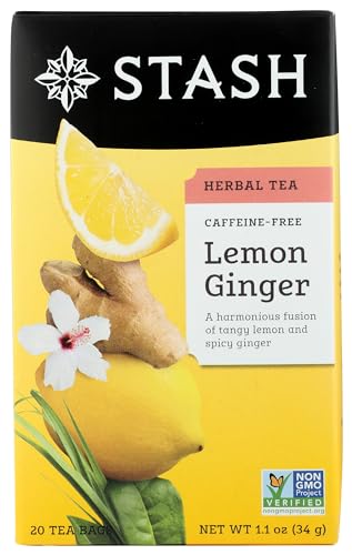 Stash Tea Premium Lemon Ginger Herbal Tea Caffeine Free 20 Tea Bags 34 g von Stash Tea
