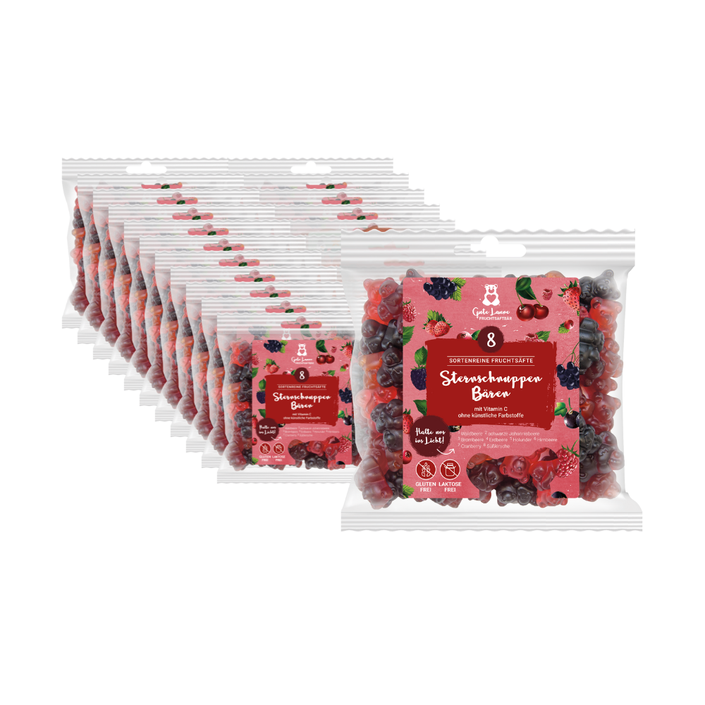Sternschnuppen Bären (rot) - Fruchtgummi Großverpackung (VE mit 23x 150g Tüten)