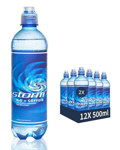 STORM® Koffein Wasser 24x 500ml – 24er-Pack Erfrischungsgetränk ohne Zucker, ohne Kalorien – Energy Drink & Kaffee-Alternative Mineralwasser von Storm H2O + Coffein, 24pack: inkl. 6€ Pfand von Storm