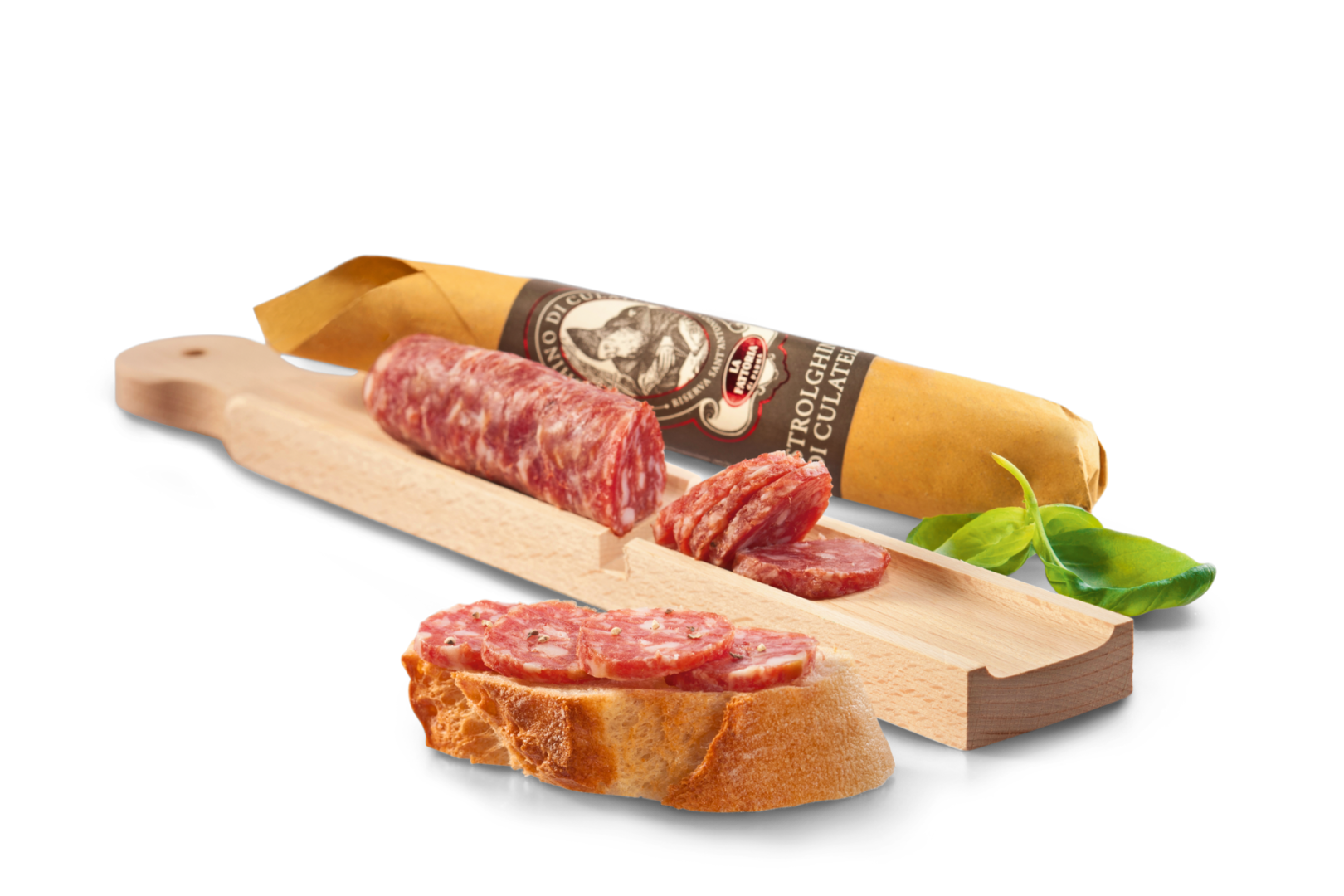 Strolghino auf Schneidebrett 180g Stück Strolghino auf Schneidebrett 180g Stück von La Fattoria di Parma Srl