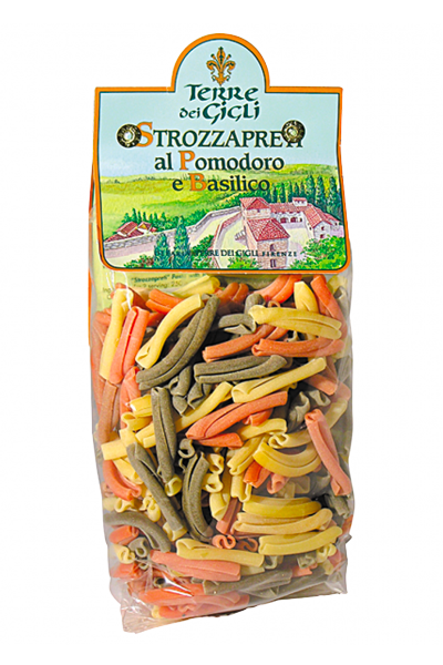 "Strozzapreti" mit Tomaten und Basilikum