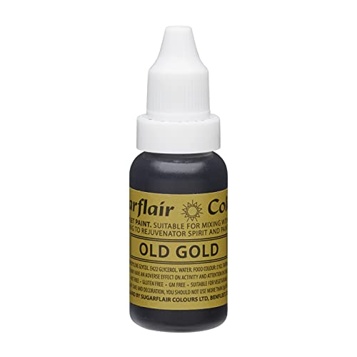 SugarFlair Edible Sugartint Concentrated Liquid Droplets 14ml OLD GOLD