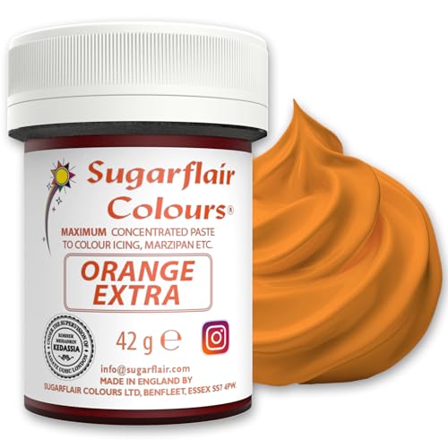 Sugarflair Lebensmittelfarbe Max Konzentriert Orange, Lebensmittel Farbstoff Hoch Konzentriert für Marzipan und Fondant, Max Concentrate Paste Colour - 42g Sugarflair Lebensmittelfarbe Max Konzentriert Orange, Lebensmittel Farbstoff Hoch Konzentriert für Marzipan und Fondant, Max Concentrate Paste Colour - 42g von Sugarflair Colours