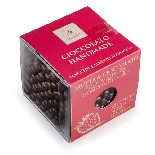T'a Milano Mix Dragées Erdbeere getaucht in 66 Prozent dunkle Schokolade, 350 g von T'a Milano