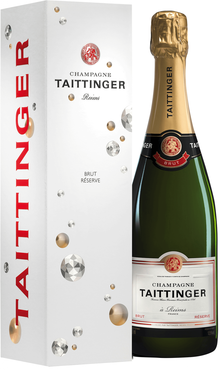 Taittinger Brut Reserve Champagner mit Geschenkverpackung "Diamonds" 0,75 Liter Flasche