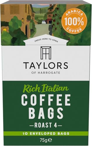 Taylors of Harrogate - Reichhaltiger italienischer Kaffee, 75g Beutel, 10 Stück, Medium Röstung, für Tropfkaffeemaschine von Taylors of Harrogate