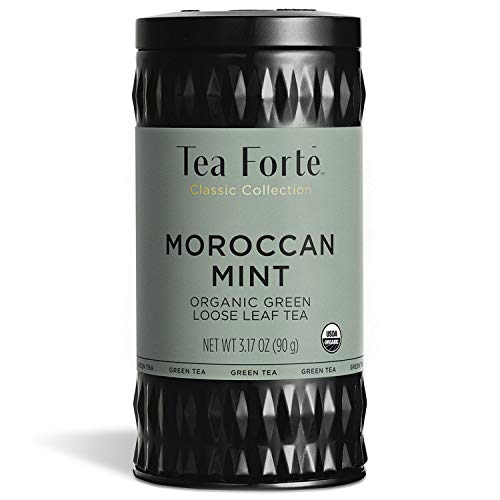 Tea Forte Organischer grüner Tee, ergibt 35–50 Tassen, 90 ml lose Tee-Behälter, marokkanische Minze von Tea Forte