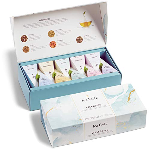 Tea Forte Wellbeing | Box 10 Pyramiden Aufgüsse | Auswahl 5 Tees und Aufgüsse | von Tea Forte