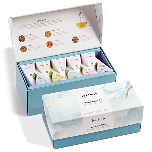 Tea Forte Wellbeing | Box 20 Pyramiden Aufgüsse | Auswahl 5 Tees und Aufgüsse | von Tea Forte
